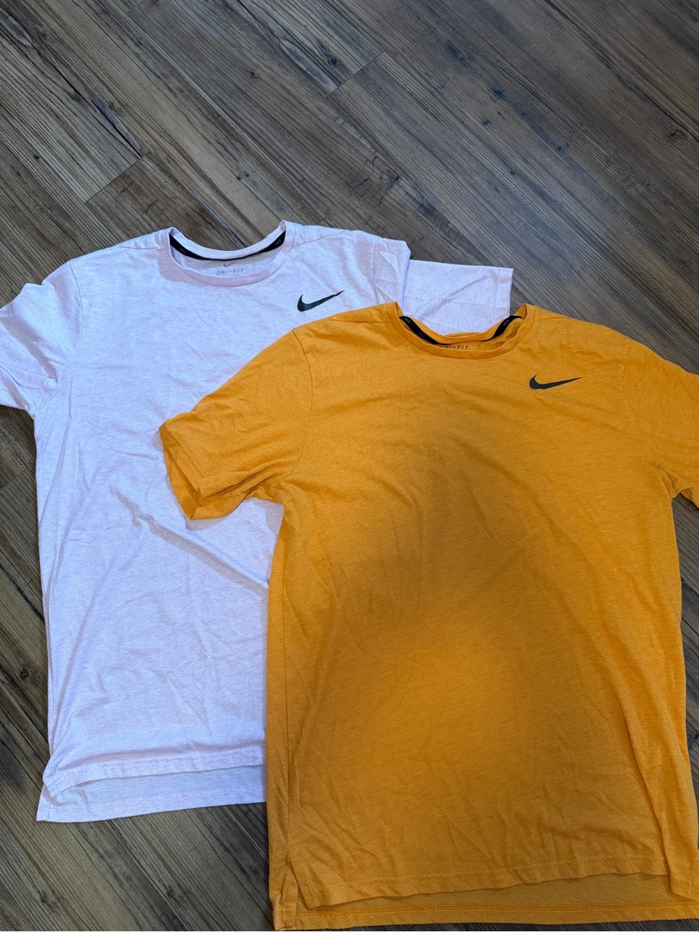 Nike Dri-FIT Tee in Golden Orange and light pink XLTall lot of 2